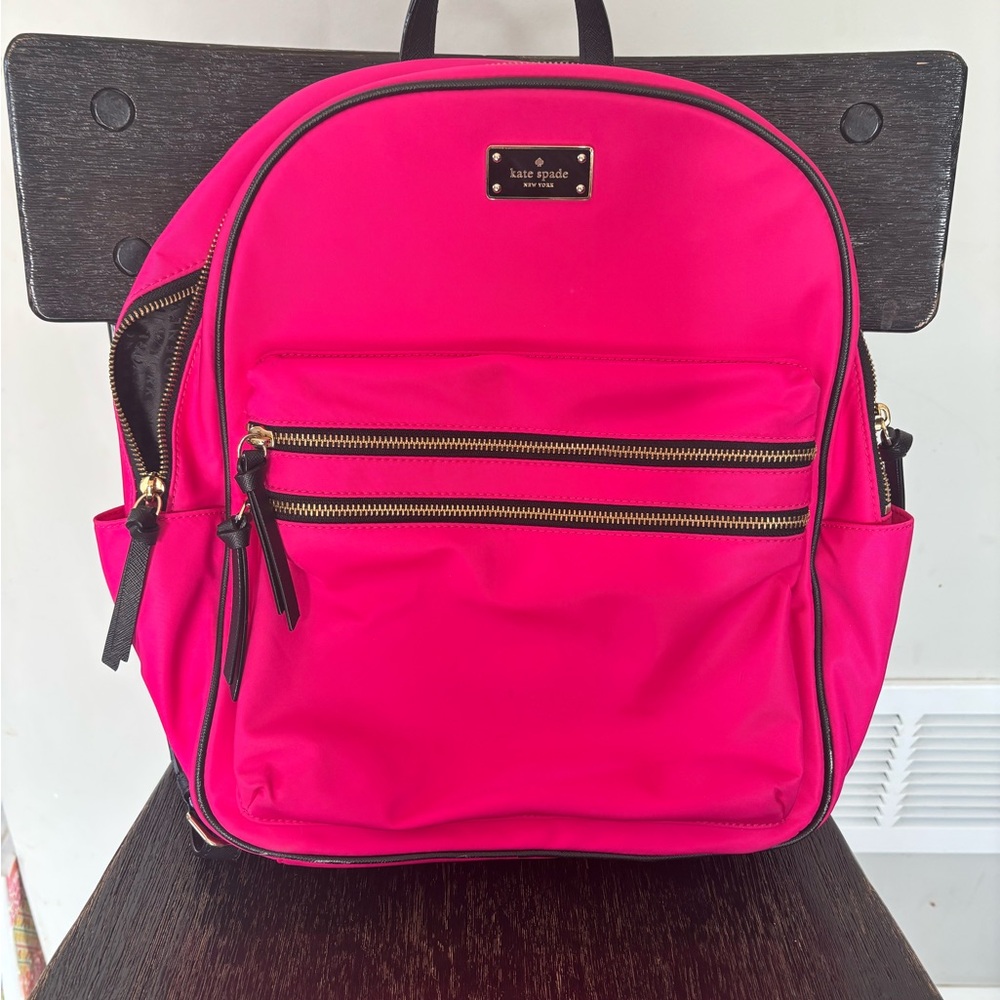 Kate Spade Fuchsia Backpack with Gold Accents